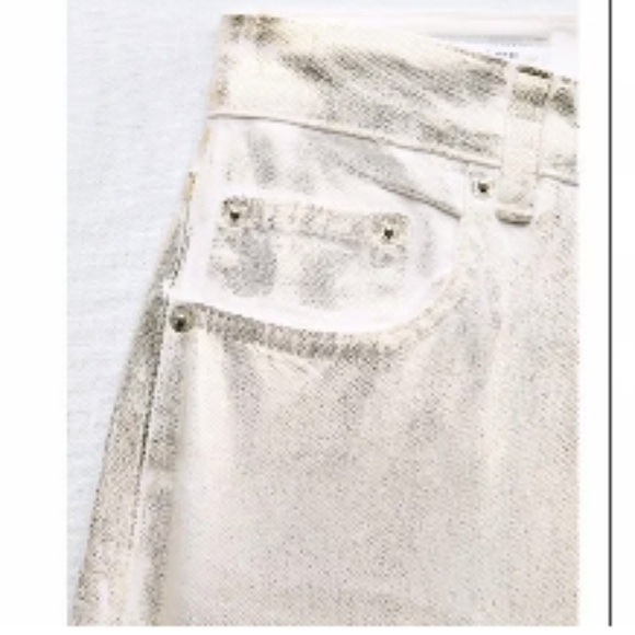 Zara TRF mid waist loose foil Jeans - Picture 6 of 15